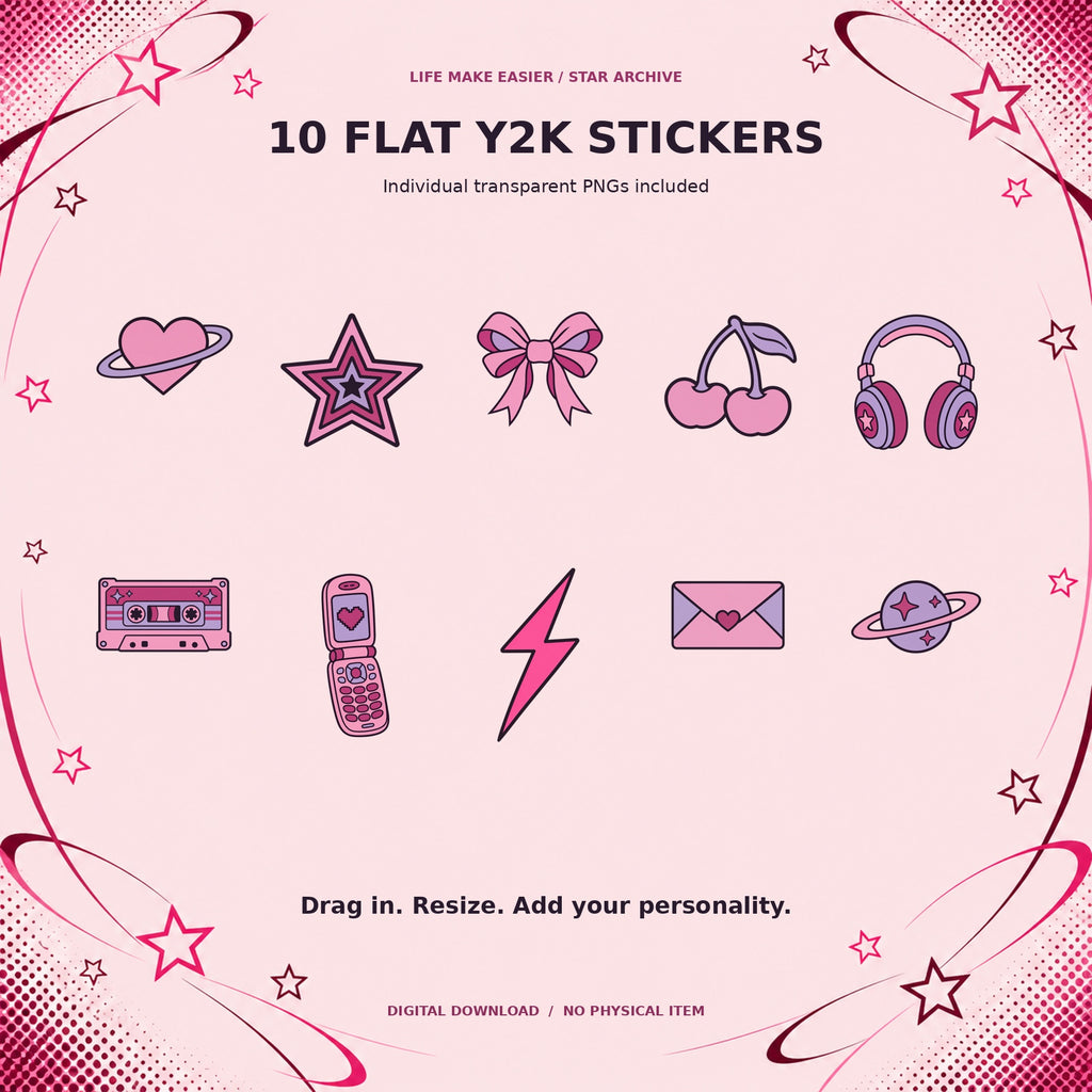 Star Archive Y2K digital notebook — 04 Stickers