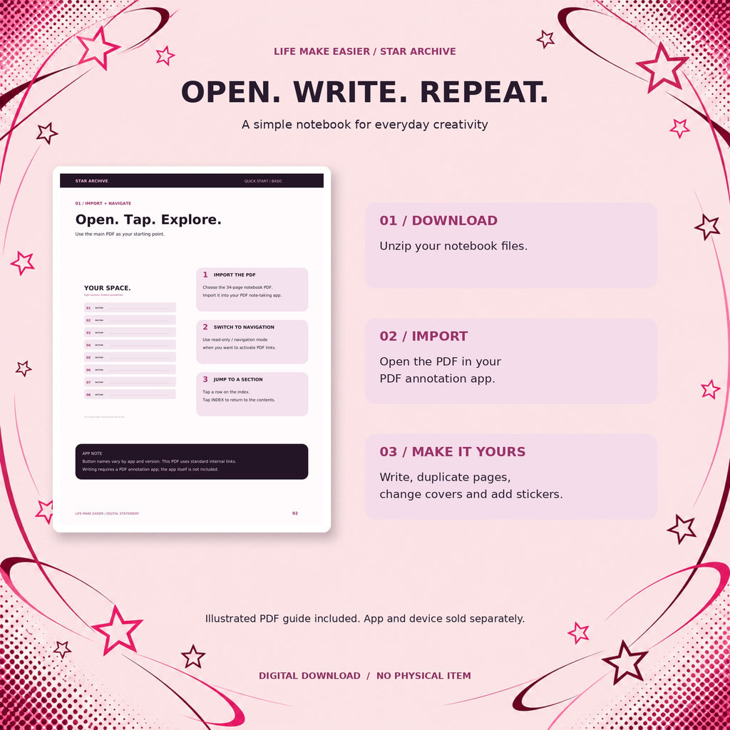 Star Archive Y2K digital notebook — 05 How It Works